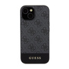 Guess 4G Bottom Stripe Metal Logo Collection - iPhone 15 tok (szürke)