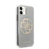 Guess Circle Glitter 4G - Coque iPhone 11 (Gris clair)