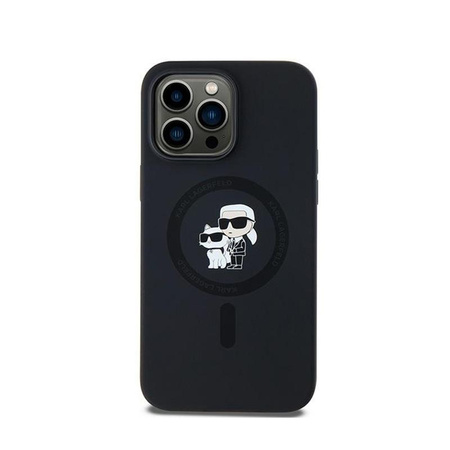 Karl Lagerfeld Silikonové pouzdro Karl & Choupette MagSafe - iPhone 14 Pro (černé)
