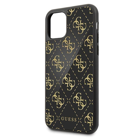Guess Dupla rétegű csillogó tok Peony G - iPhone 11 tok (fekete)