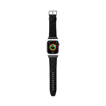 Karl Lagerfeld Saffiano Monogram - Armband für Apple Watch 38/40/41 mm (schwarz)