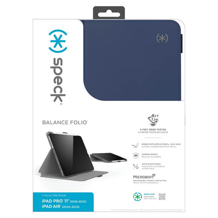 Speck Balance Folio - tok iPad Pro 11" (2022-2018) / iPad Air 11" (2024) / iPad Air 10.9" (5-4 gen.) (2022-2020) (Arcadia Navy/Moody Grey)