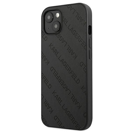 Karl Lagerfeld Perforated Allover - Hülle für iPhone 13 mini (Schwarz)