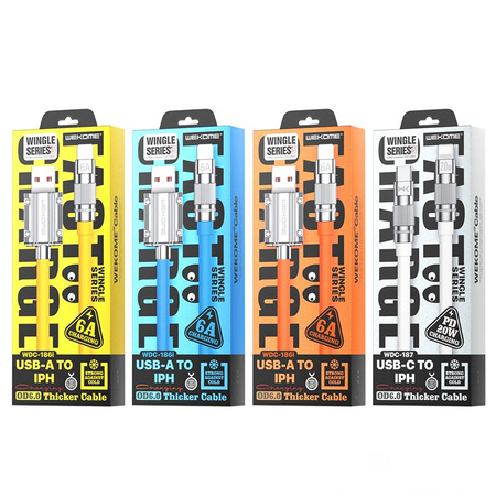 WEKOME WDC-186 Wingle sorozat - USB-A Lightning gyors töltő csatlakozókábel 1 m (narancssárga)