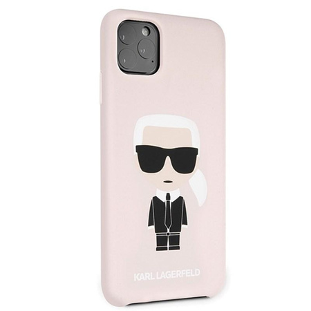 Pouzdro Karl Lagerfeld Fullbody Silicone Iconic - iPhone 11 Pro Max (růžové)