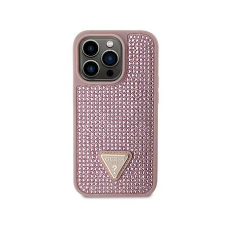 Guess Rhinestone Triangle - Hülle für iPhone 14 Pro (Pink)