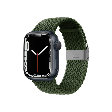 Crong Wave Band - Pletený řemínek pro Apple Watch 38/40/41/42 mm (zelený)