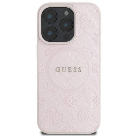 Guess Saffiano Peony Classic Logo MagSafe - Case for iPhone 16 Pro Max (pink)
