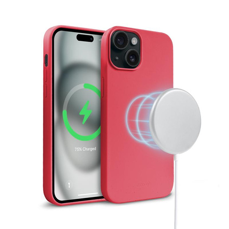 Crong Color Cover Magnetic - Étui MagSafe pour iPhone 15 Plus (rose)