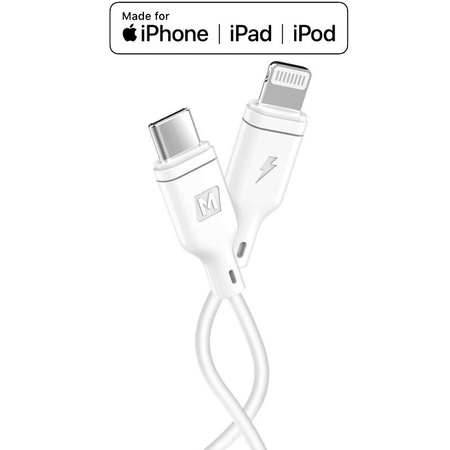 Momax Zero - Kabel połączeniowy USB-C (Power Delivery Fast Charging 3A) na Lightning MFi 1.2 m (White)
