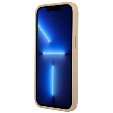 Guess Saffiano Triangle Logo Case – Etui iPhone 13 Pro Max (beżowy)
