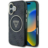 Guess IML Metall Glitter 4G Circle Triangle MagSafe - Hülle für iPhone 16 (schwarz)