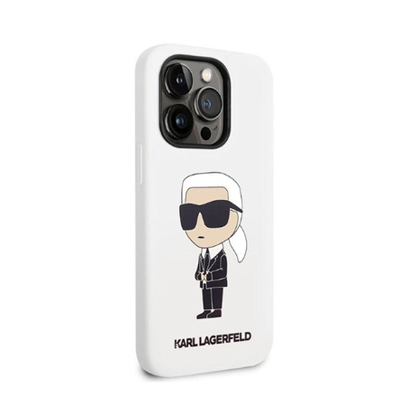 Karl Lagerfeld Silicone NFT Ikonik - pouzdro pro iPhone 14 Pro Max (bílé)
