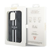 Guess 4G Étui MagSafe à rayures imprimées - iPhone 14 Pro Max (Noir)