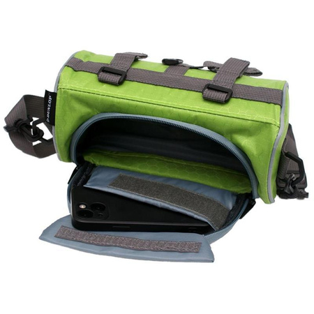 Dunlop - Brašna na řídítka / cyklistická brašna s kapsou na smartphone (zelená)