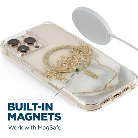 Case-Mate Karat MagSafe - iPhone 14 Pro Max Case Decorated with Gold (Marble)