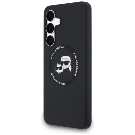 Karl Lagerfeld Silikon Karl & Choupette Heads MagSafe – Hülle Samsung Galaxy S25 FE (schwarz)