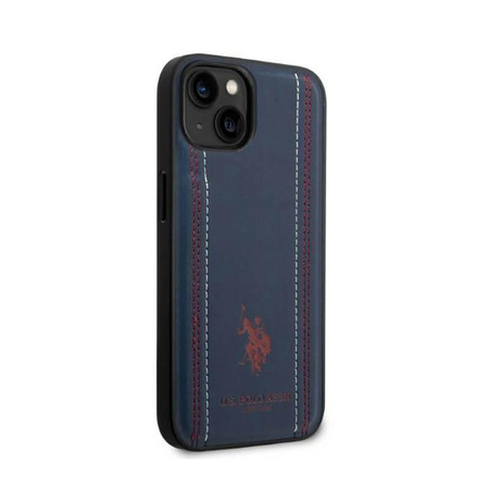 US Polo Assn Leather Stitch - pouzdro pro iPhone 14 Plus (tmavě modrá)