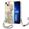 Guess Flower Cord - tok zsinórral iPhone 13 (lila)