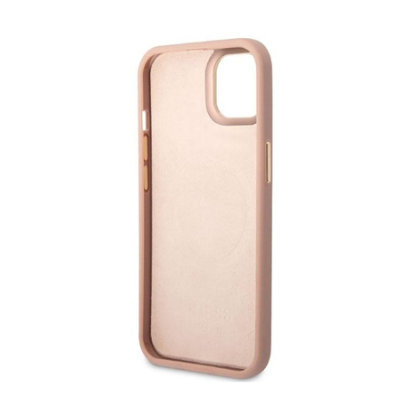 Guess Plaque logo Peony MagSafe - Etui iPhone 13 (rose)
