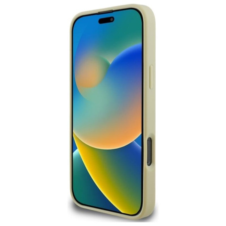 Guess Saffiano Peony Classic Logo MagSafe - Case for iPhone 16 Pro Max (gold)