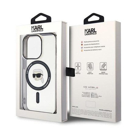 Karl Lagerfeld IML Karl Head MagSafe - pouzdro pro iPhone 15 Pro Max (průhledné)