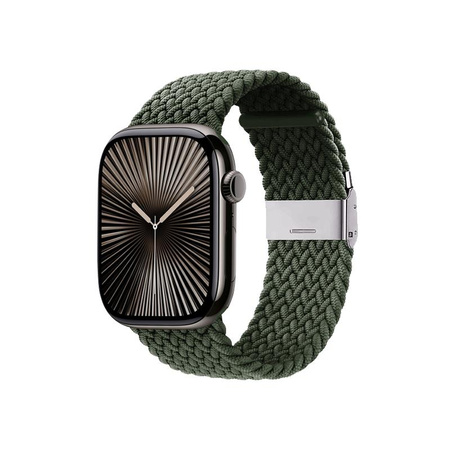 Crong Wave Band - Geflochtenes Armband für Apple Watch 44/45/46/49 mm (grün)