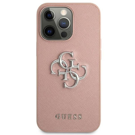Étui Guess Saffiano 4G Big Silver Logo - iPhone 13 Pro Max Case (rose)