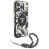 Guess Palm Trees Triangle Pearl Strap MagSafe - étui pour iPhone 16 Pro Max (noir)