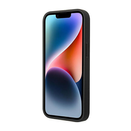 BMW Leather Carbon Blue Line - Case for iPhone 14 Plus (Black)