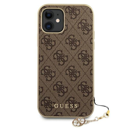 Guess 4G Charms Collection - Coque pour iPhone 12 mini (marron)