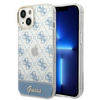 	Guess 4G Stripe Script Logo Galvanizovaný vzor - pouzdro pro iPhone 14 Plus (modré)