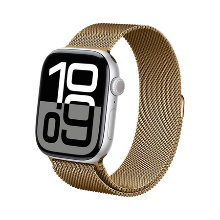 Crong Milano Steel - Rozsdamentes acél szíj Apple Watch 44/45/46/49 mm-es órához (rózsaarany)