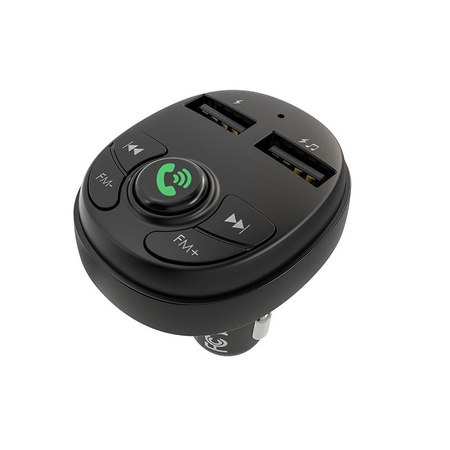 Borofone - FM adóvevő két USB töltőporttal, fekete színben
