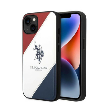 US Polo Assn Tricolor dombornyomott - iPhone 14 tok (fehér)