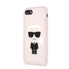 Karl Lagerfeld Fullbody Silicone Iconic - pouzdro pro iPhone SE 2020 / 8 / 7 (světle růžové)