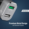 Crong Power Car Charger 30W - USB QuickCharge 3.0 Car Charger + USB 2.4A (Aluminum)