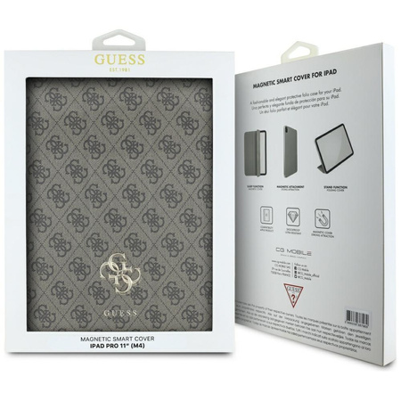 Guess Magnetic 4G Big Logo - Etui iPad Pro 11" M4 (2024) (brązowy)