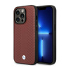 BMW Leather Diamond Pattern MagSafe - Tasche für iPhone 14 Pro Max (Burgundisch)