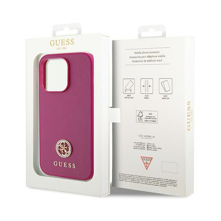 Guess 4G Strass Metal Logo - iPhone 15 Pro Max Case (pink)