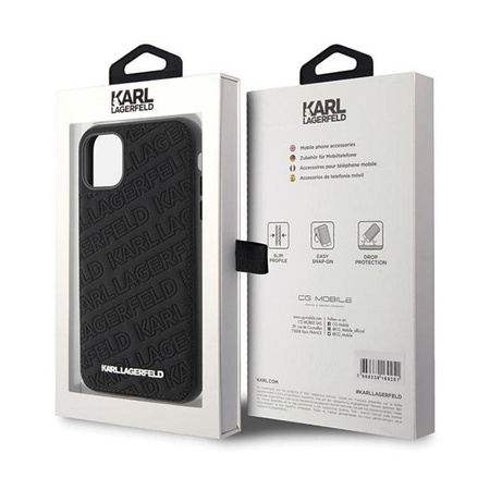 Karl Lagerfeld Gestepptes K-Muster - iPhone 11 Tasche (schwarz)