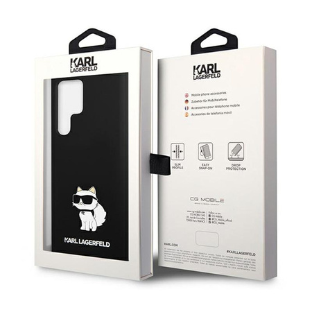 Karl Lagerfeld Silicone Choupette - pouzdro pro Samsung Galaxy S24 Ultra (černé)