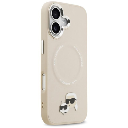 ETUI DO IPHONE 17 do MAGSAFE KARL LAGERFELD ORYGINALNE BEŻOWE SKÓRZANE CASE