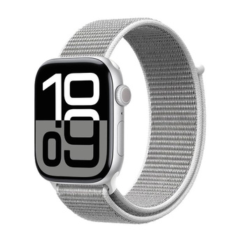 Crong Nylon - Sportarmband für Apple Watch 38/40/41/42 mm (Silver Grey)