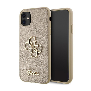Guess Glitter Script Big 4G - iPhone 11 Tasche (Gold)