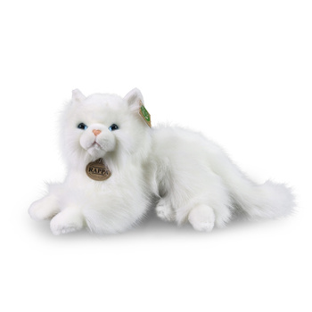 Rappa - Plush realistic mascot Persian cat white lying 30 cm Eco-Friendly