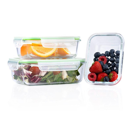 Alpina - set de trois récipients alimentaires en verre, lunchbox