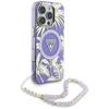 Guess Palm Trees Triangle Pearl Strap MagSafe - Hülle für iPhone 16 Pro Max (violett)