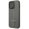 Guess Saffiano Triangle Logo Case - Coque iPhone 13 Pro Max (argent)