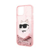 Karl Lagerfeld Liquid Glitter NFT Choupette Head - Hülle für iPhone 14 Plus (Pink)